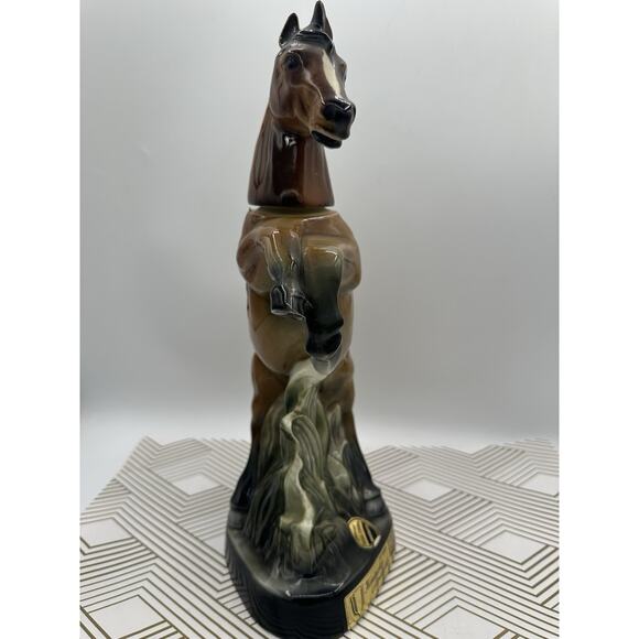 Vintage Jim Beam Whiskey Decanter Horse Bottle 120 Month Old 14” Sculpture - Picture 2 of 7